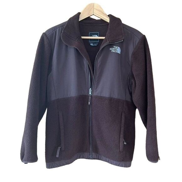 Girl's North Face Large Brown White‎ Fleece Jacket - Picture 1 of 9